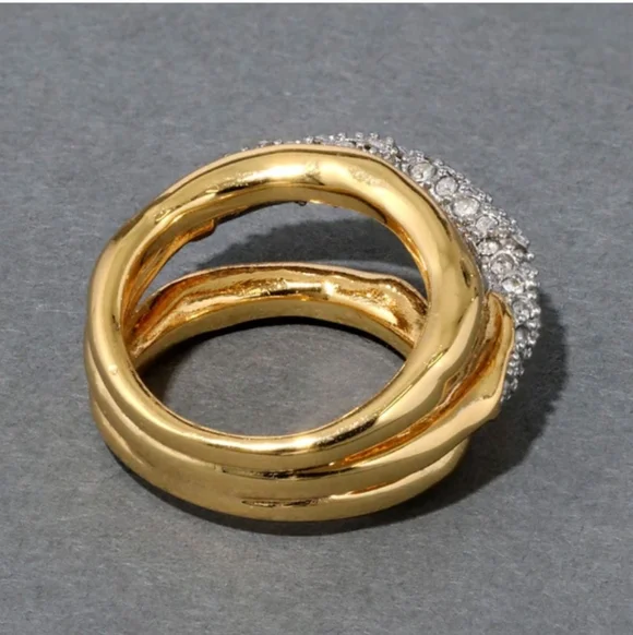 Alexis Bittar Solanales Crystal Orbiting Ring-gold Size 7 - Picture 5 of 7